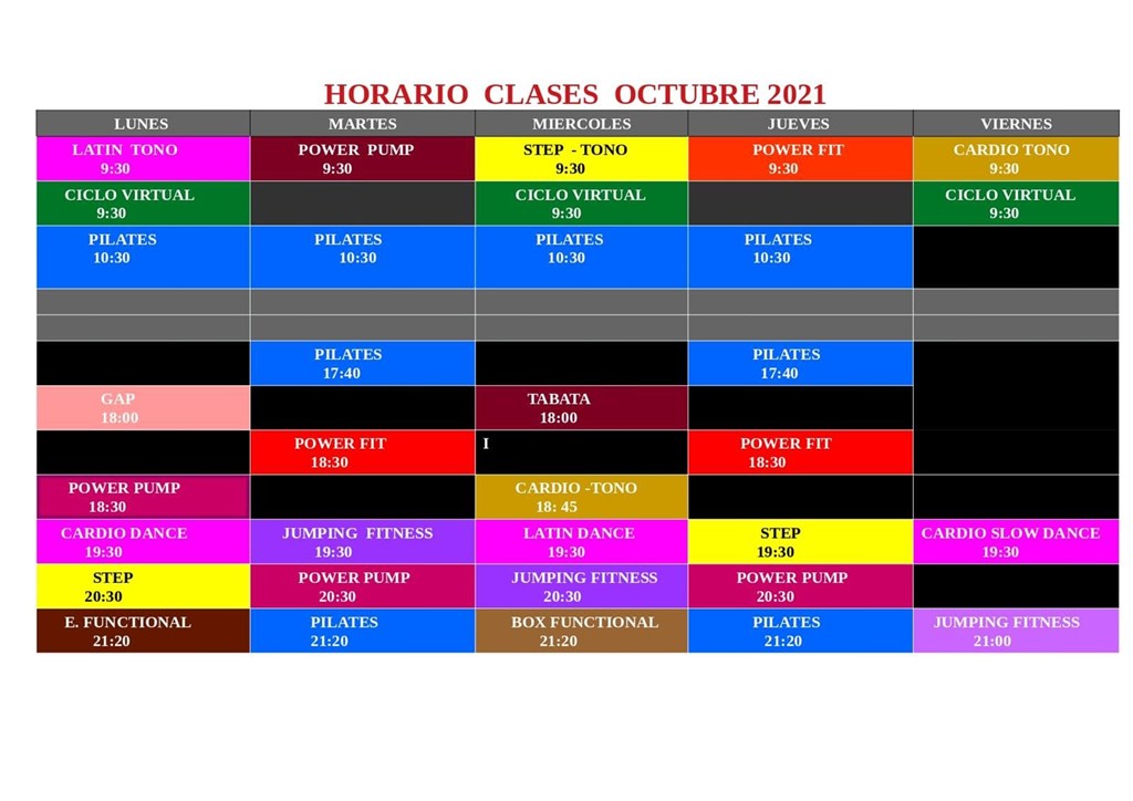 CLASES OCTUBRE 2021