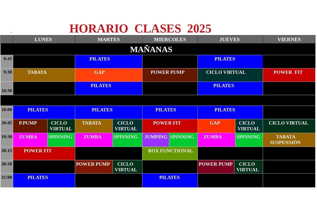 HORARIO CLASES 2025