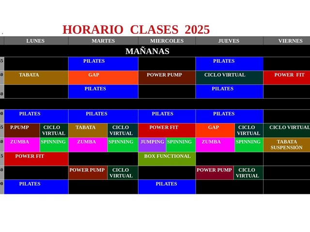 HORARIO CLASES 2025