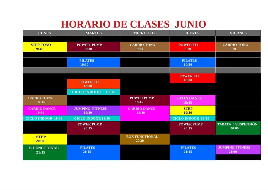 HORARIO CLASES JUNIO 2021