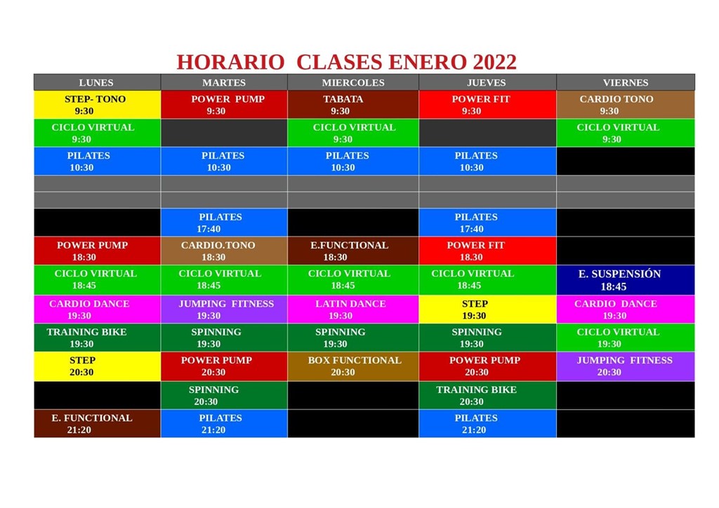 HORARIO CLASES