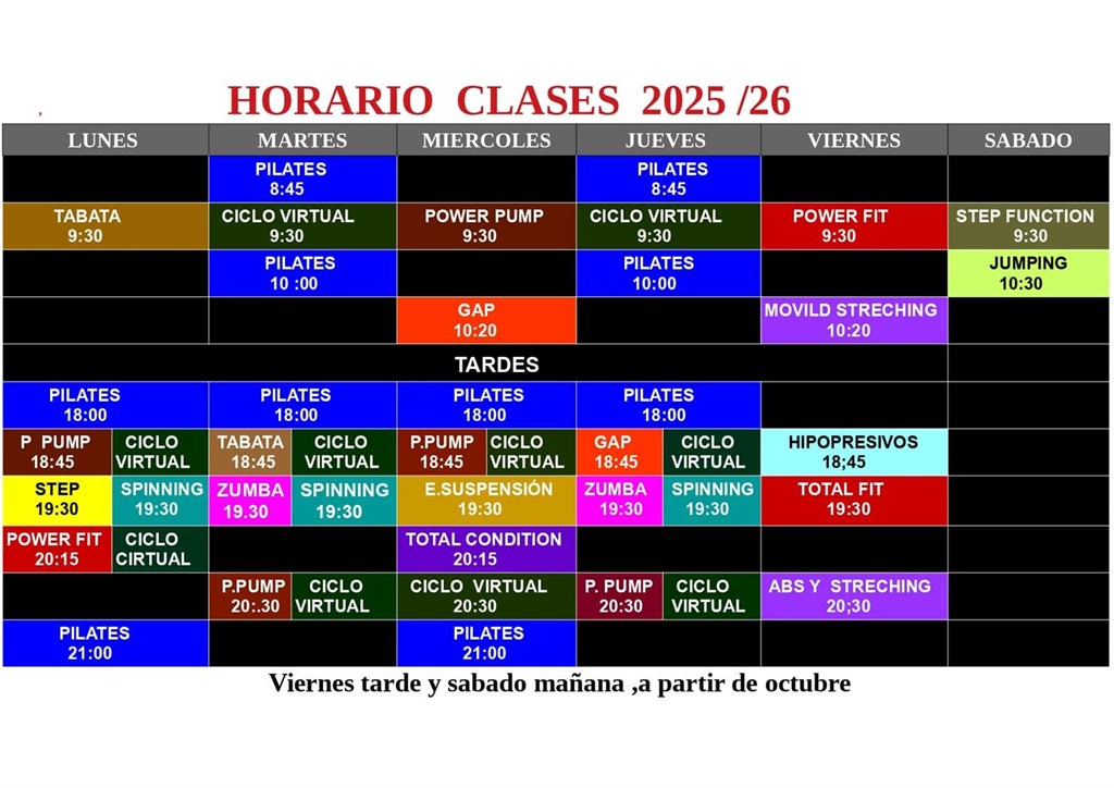 HORARIO DE CLASES 2025/26